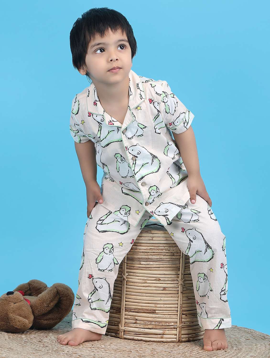 kids printed nightwear pyjama set