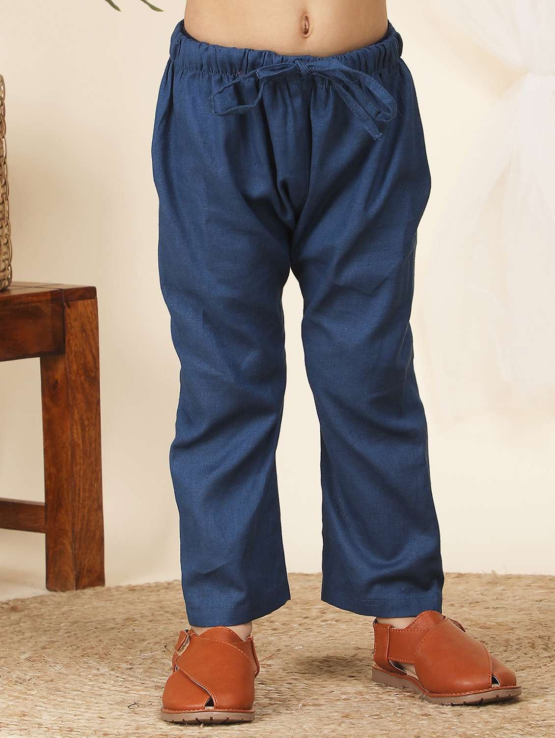 boys embroidered mandarin neck kurta pyjama set - 22397339 -  Standard Image - 3