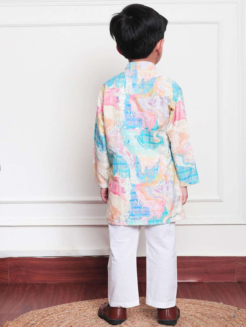 multi colored cotton kurta sets kurtas & set - 22397343 -  Standard Image - 3