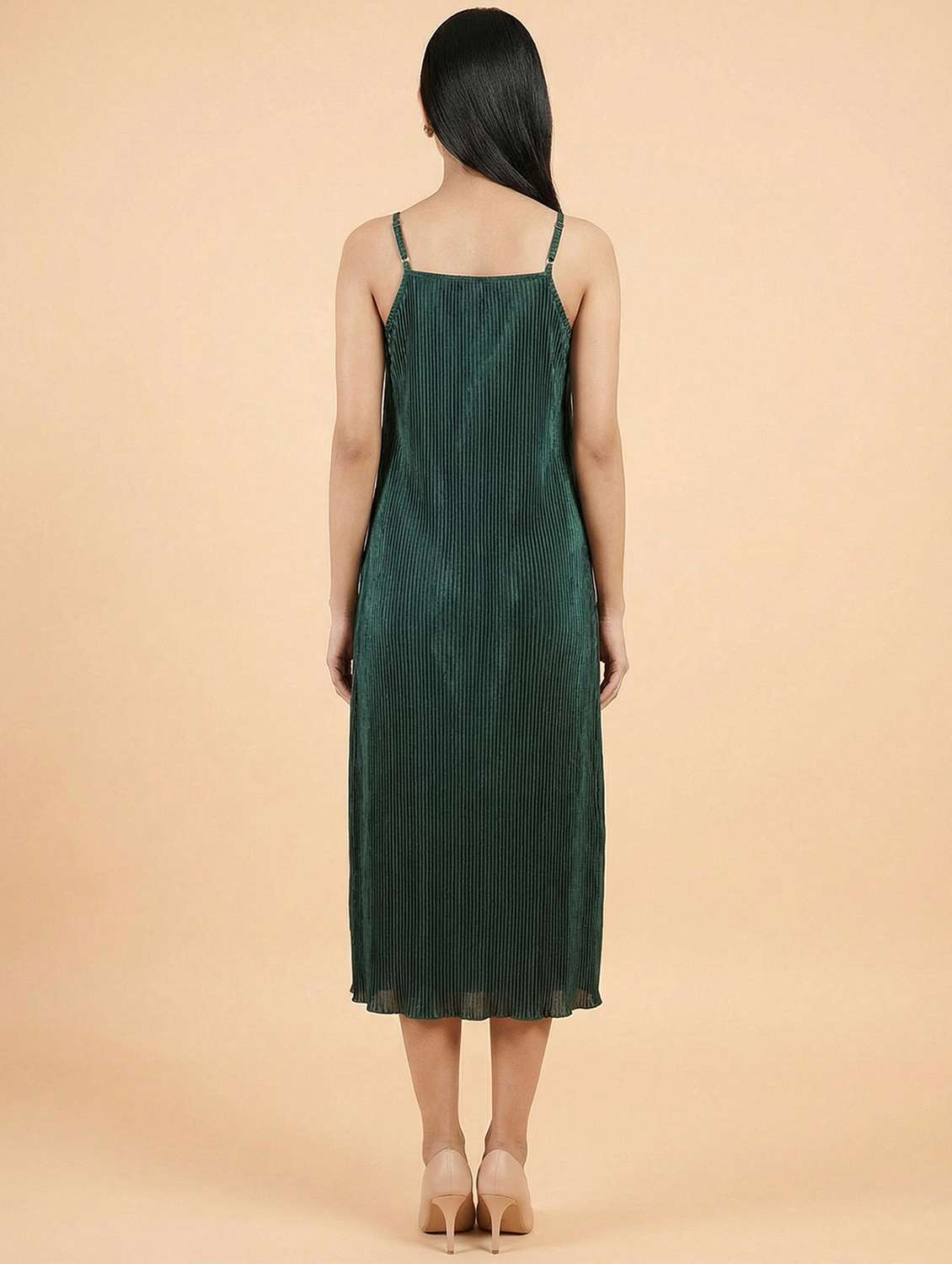 Women Solid Shoulder Strap A-line Dress - 22397378 -  Standard Image - 5