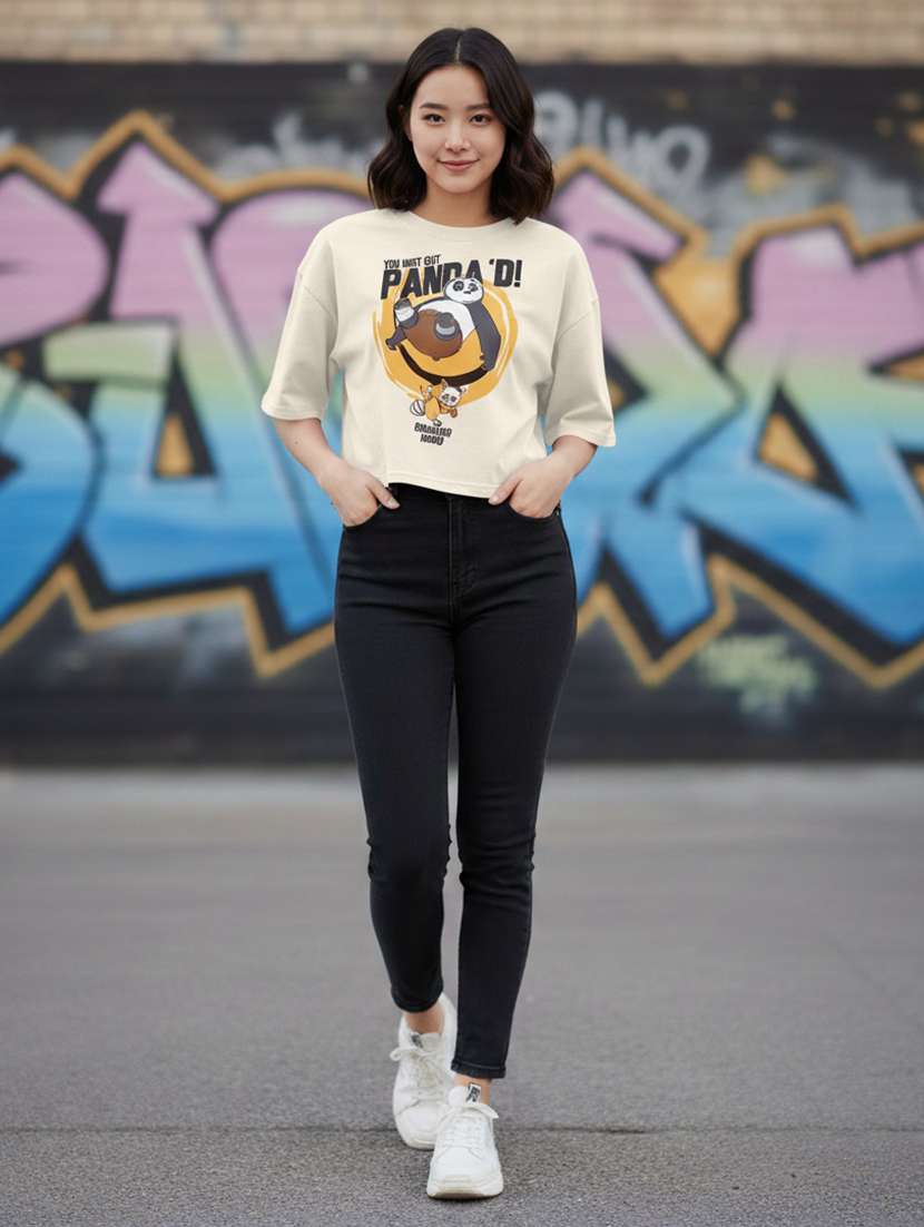 women printed short sleeve crop t-shirt - 22397440 -  Standard Image - 3