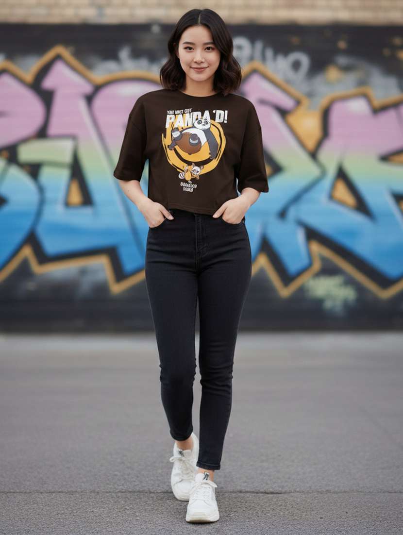 women printed short sleeve crop t-shirt - 22397441 -  Standard Image - 3