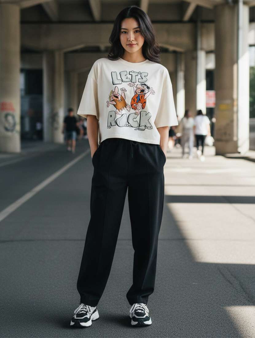 women printed short sleeve crop t-shirt - 22397448 -  Standard Image - 3