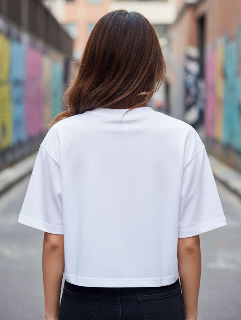 women printed short sleeve crop t-shirt - 22397456 -  Standard Image - 3