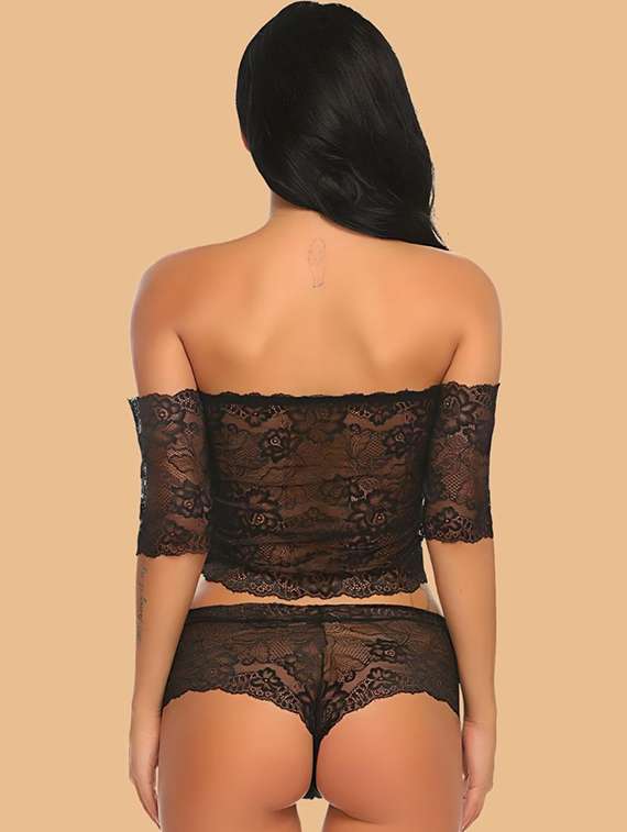 women self designed lace bra and panty set - 22397469 -  Standard Image - 3