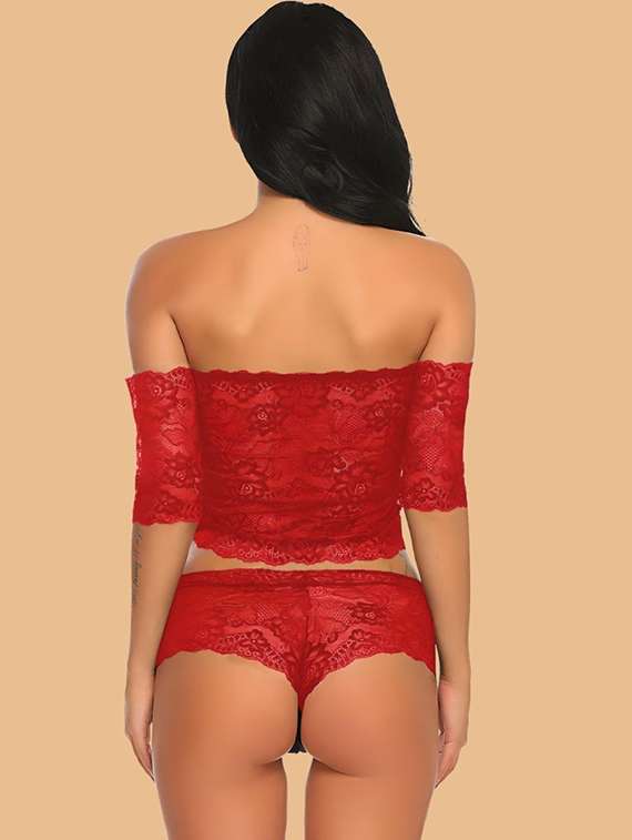 women self designed lace bra and panty set - 22397471 -  Standard Image - 3