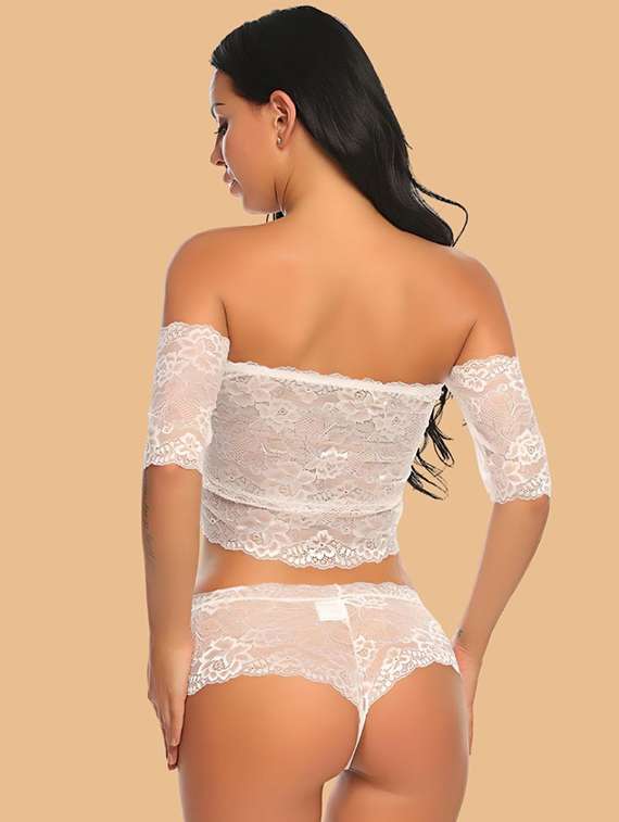 women self designed lace bra and panty set - 22397472 -  Standard Image - 3