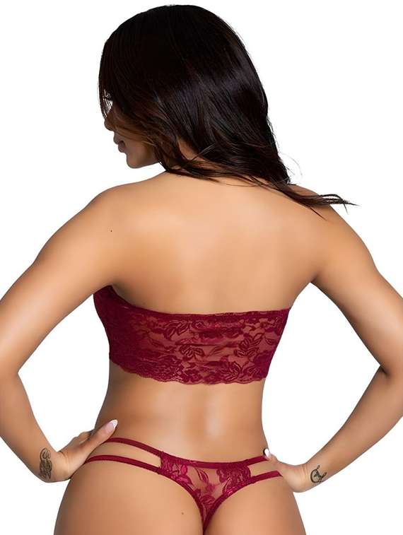 women self designed lace bra and panty set - 22397490 -  Standard Image - 3