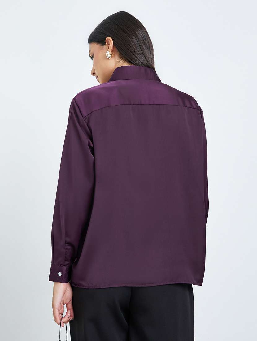 Women Embellished Collared Long Sleeve Shirt - 22397808 -  Standard Image - 3