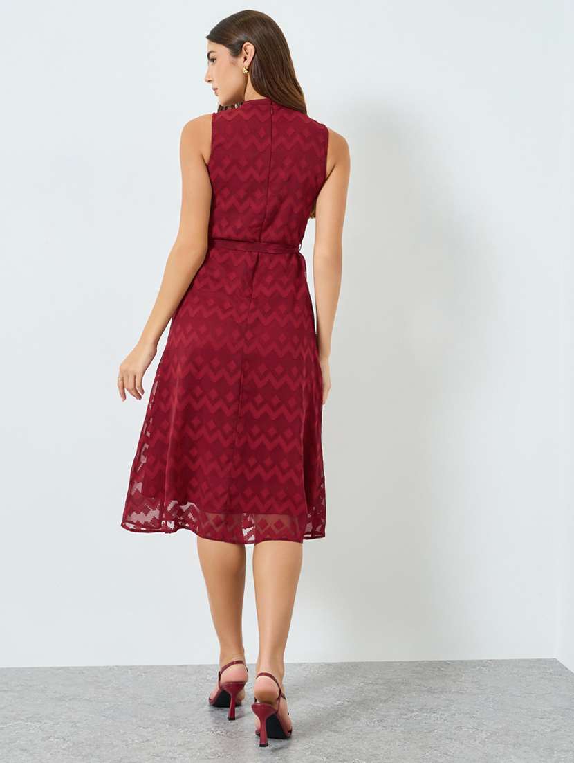 women self designed sleeveless a-line dress - 22397821 -  Standard Image - 3