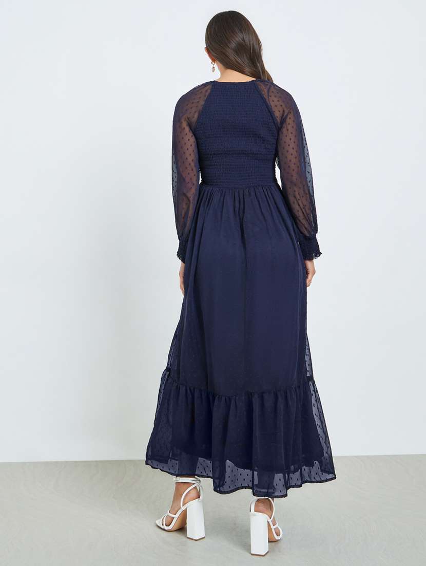 women self designed long sleeve tiered dress - 22397827 -  Standard Image - 3