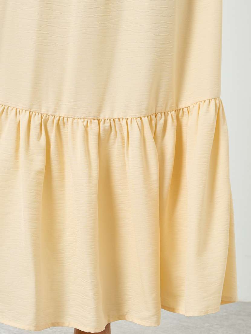 women solid short sleeve tiered dress - 22397833 -  Standard Image - 5