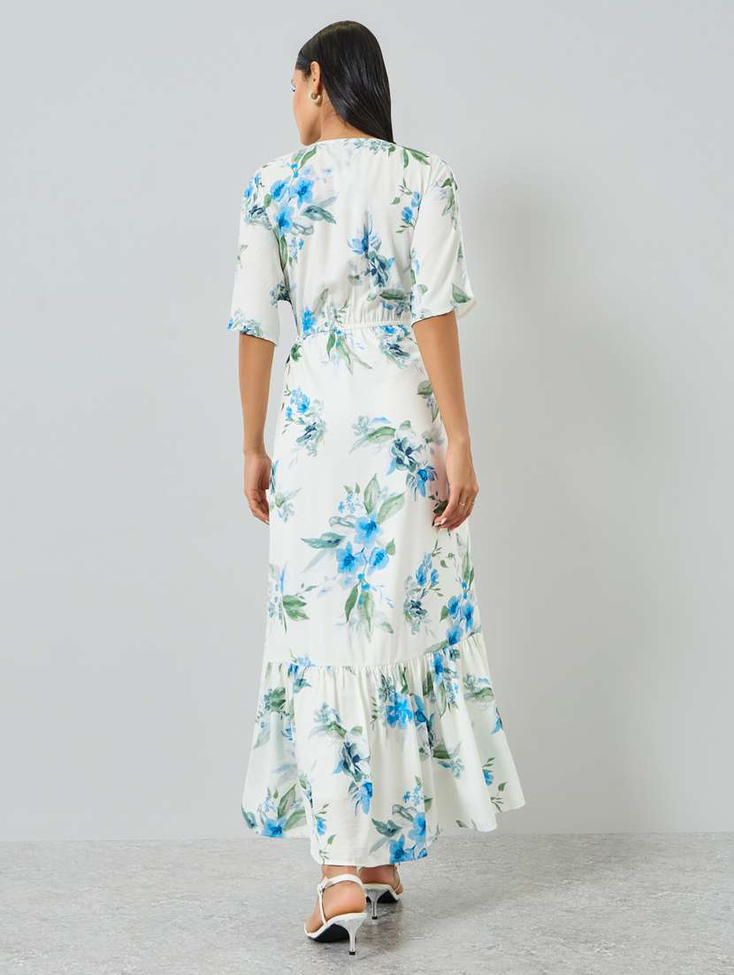 women floral print short sleeve tiered dress - 22397841 -  Standard Image - 3