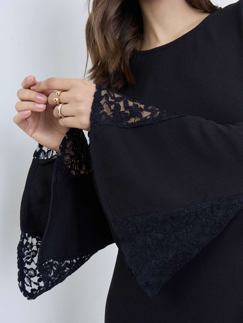 women solid bell sleeve bodycon dress - 22397844 -  Standard Image - 5