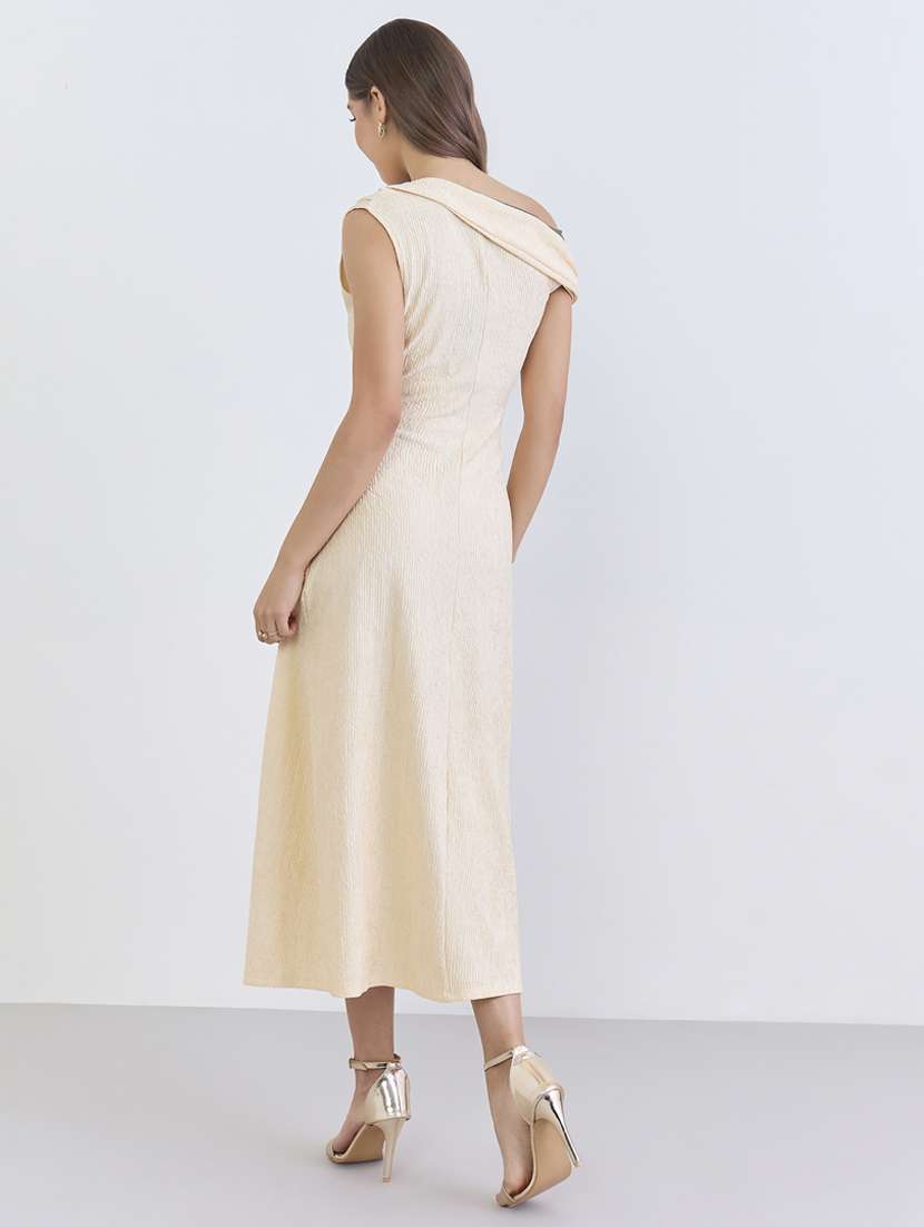 women solid single shoulder a-line dress - 22397846 -  Standard Image - 3