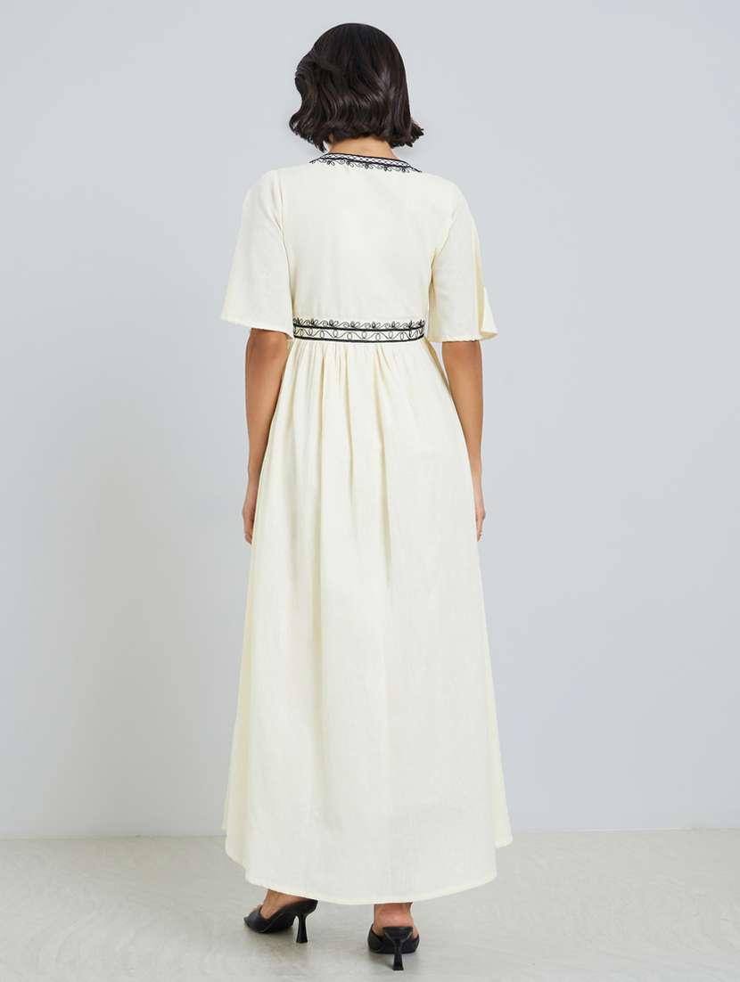 women embroidered flared fit & flare dress - 22397880 -  Standard Image - 3