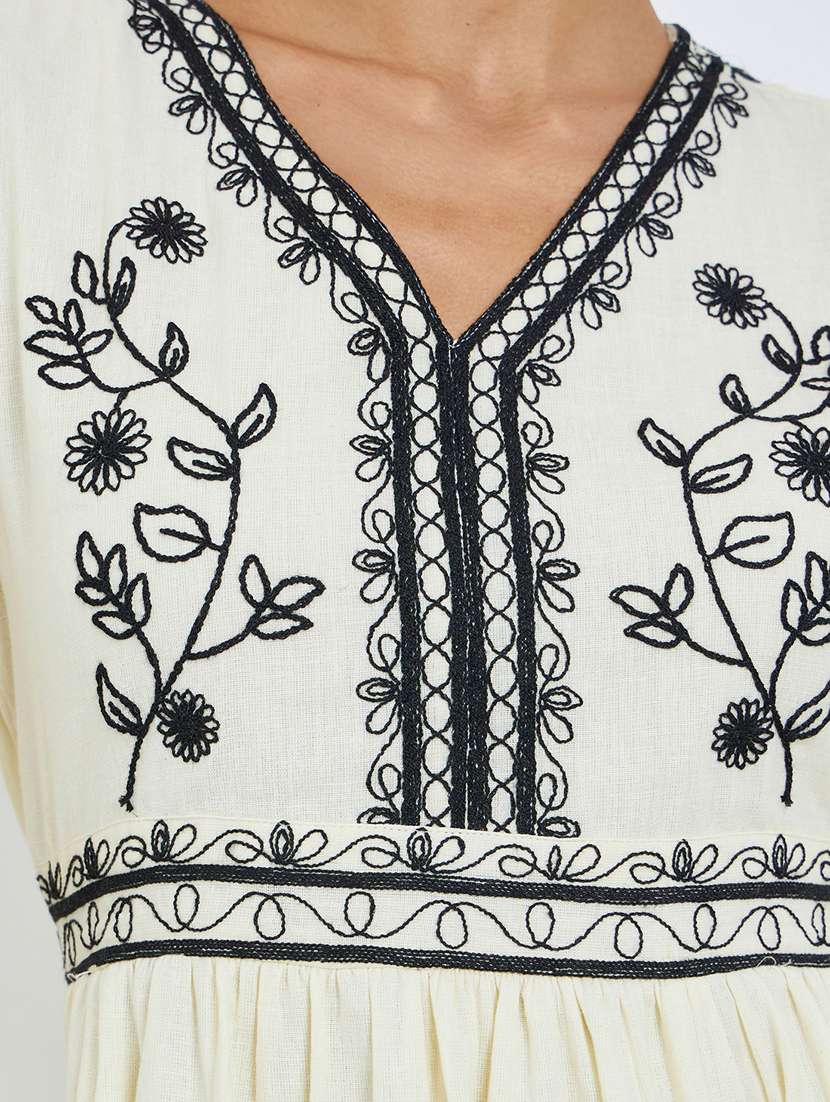 women embroidered flared fit & flare dress - 22397880 -  Standard Image - 5