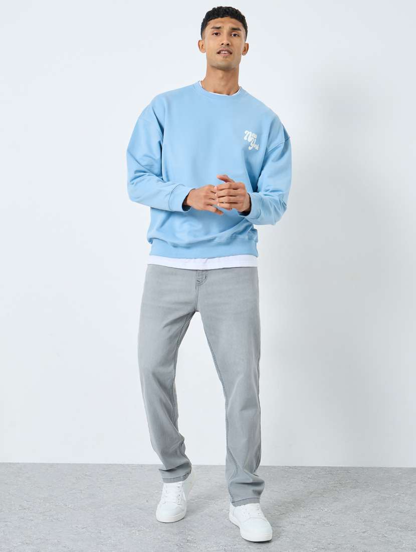 men plain mid rise full length relaxed fit jeans - 22397956 -  Standard Image - 3