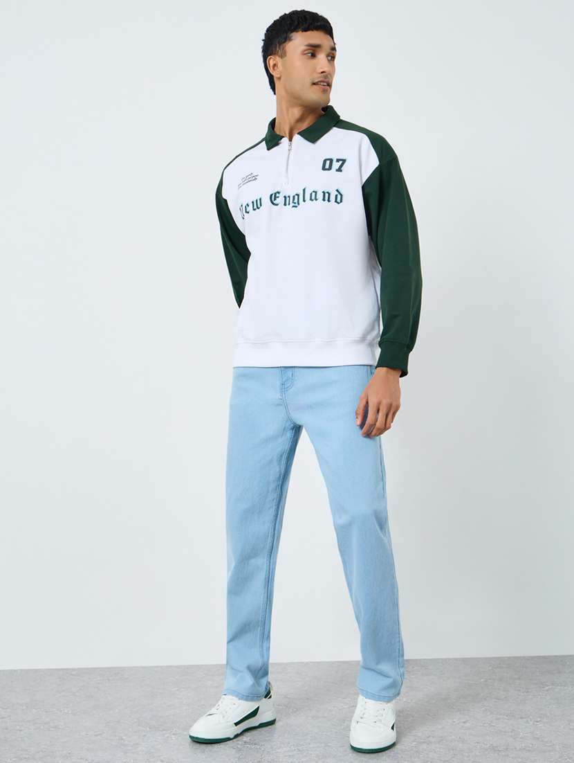men plain mid rise full length tapered jeans - 22397961 -  Standard Image - 3