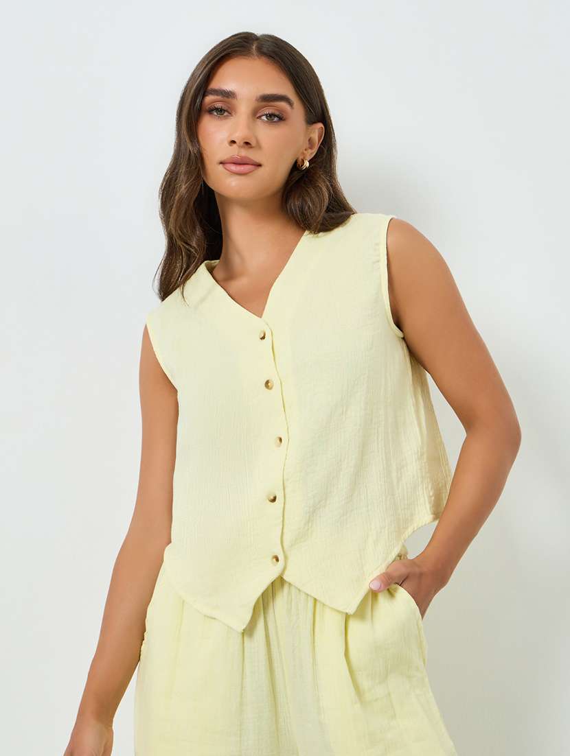 women solid sleeveless vest top