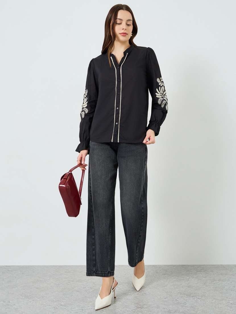 women embroidered puff sleeve regular top - 22397991 -  Standard Image - 3