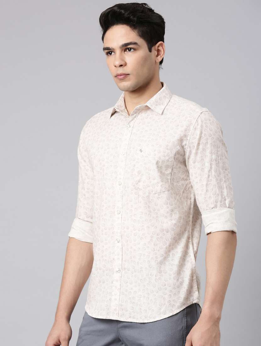 men printed long sleeve slim fit casual shirt - 22398049 -  Standard Image - 3