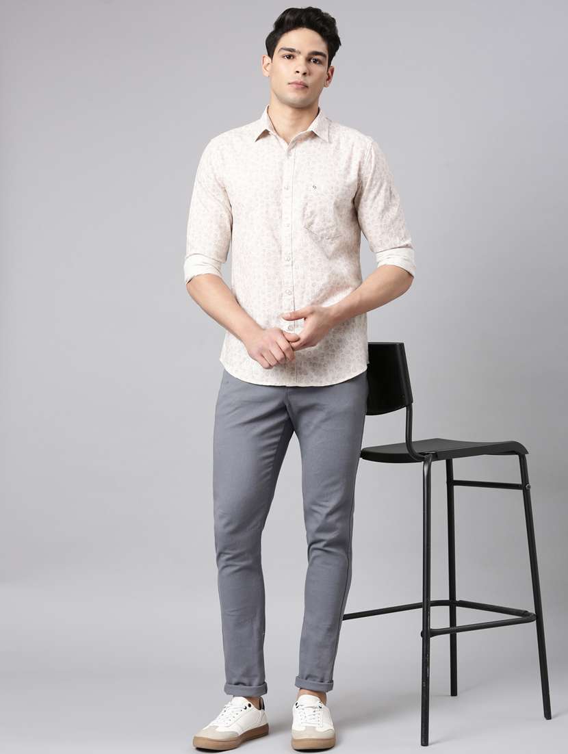 men printed long sleeve slim fit casual shirt - 22398049 -  Standard Image - 5