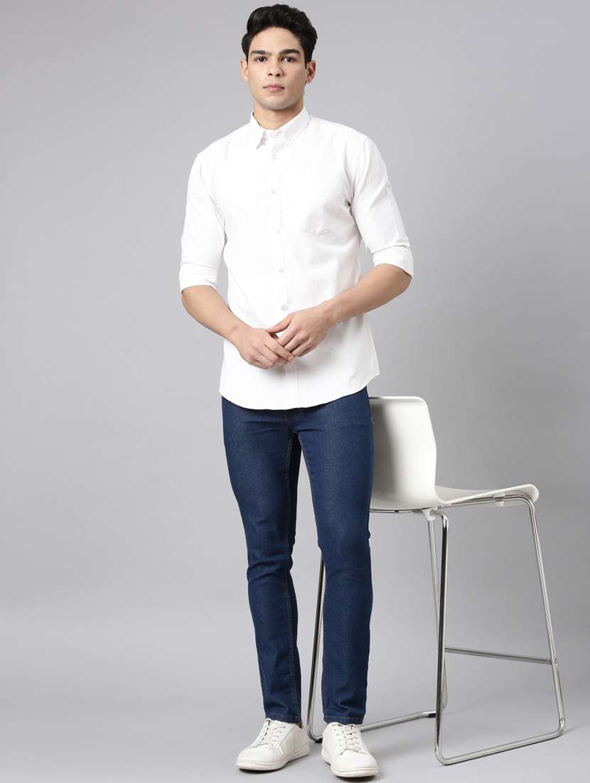 men solid long sleeve slim fit casual shirt - 22398073 -  Standard Image - 5