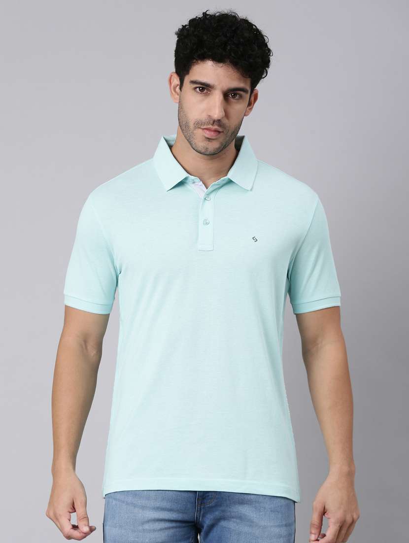 men solid short sleeve slim fit polo t-shirt