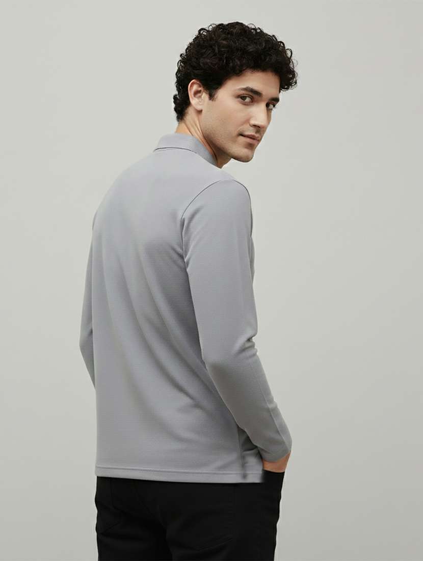 men solid long sleeve regular fit polo t-shirt - 22398903 -  Standard Image - 3