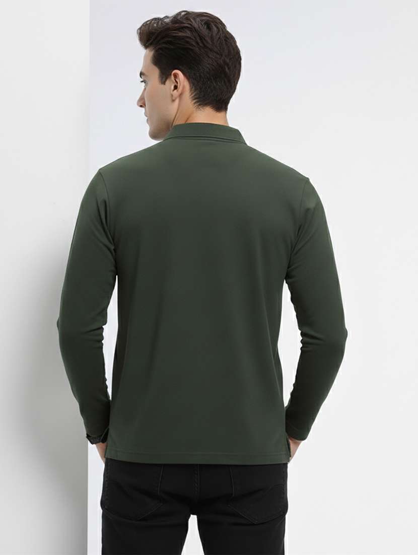 men solid long sleeve regular fit polo t-shirt - 22398908 -  Standard Image - 3