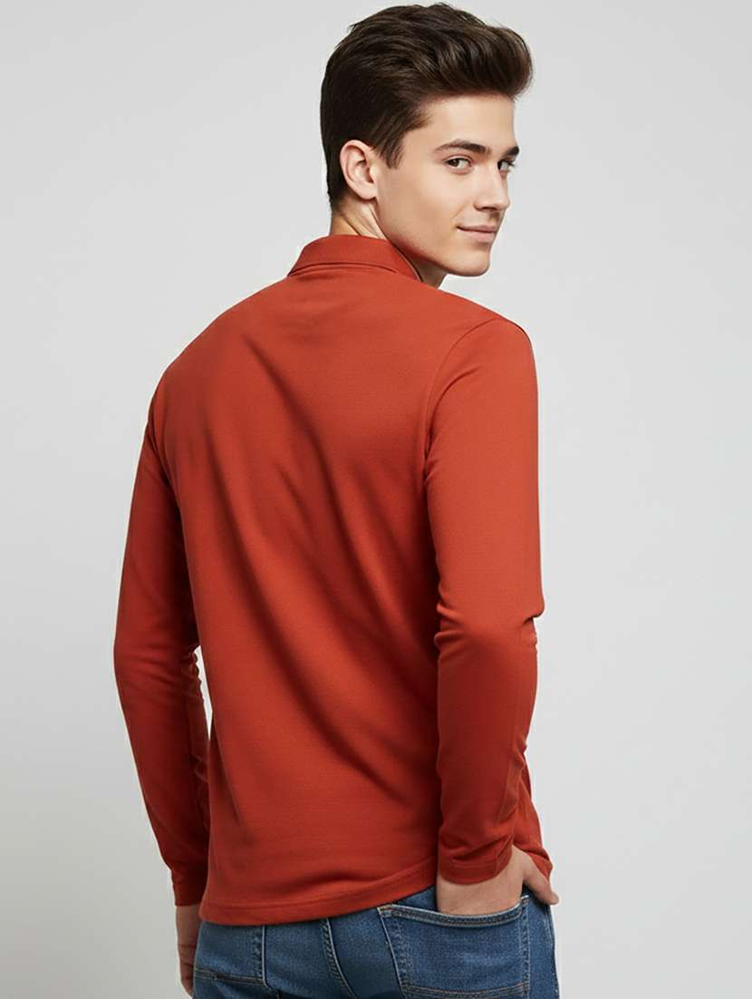 men solid long sleeve regular fit polo t-shirt - 22398909 -  Standard Image - 3