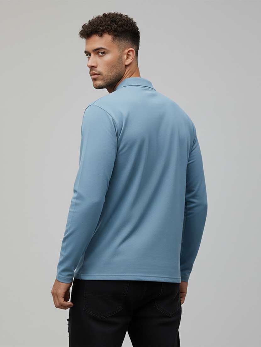 men solid long sleeve regular fit polo t-shirt - 22398911 -  Standard Image - 3