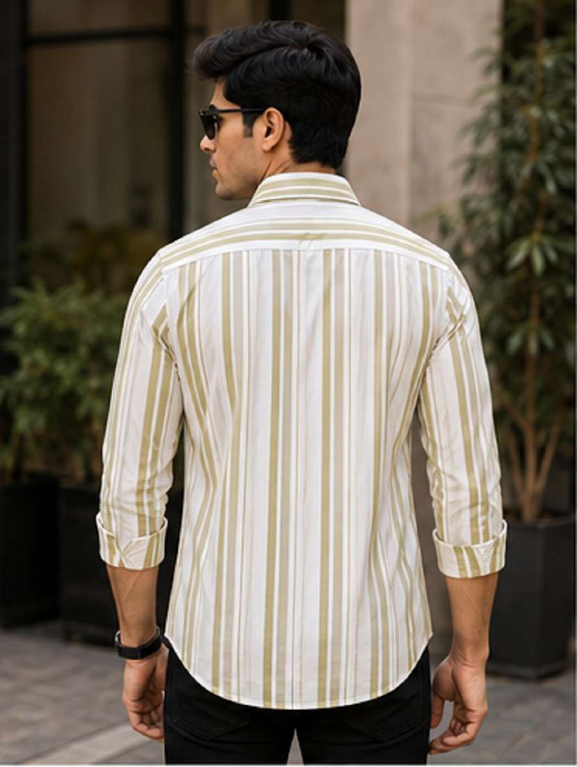 men striped long sleeve regular fit casual shirt - 22399113 -  Standard Image - 3