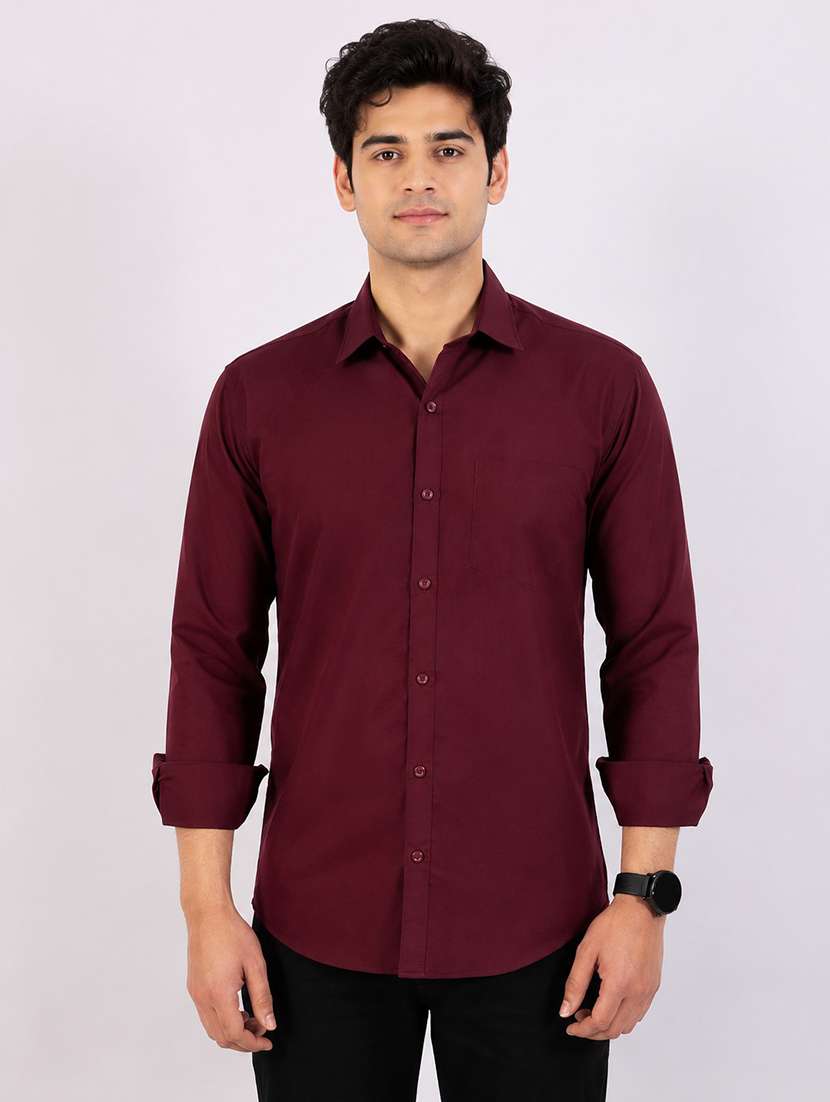 men solid long sleeve regular fit casual shirt