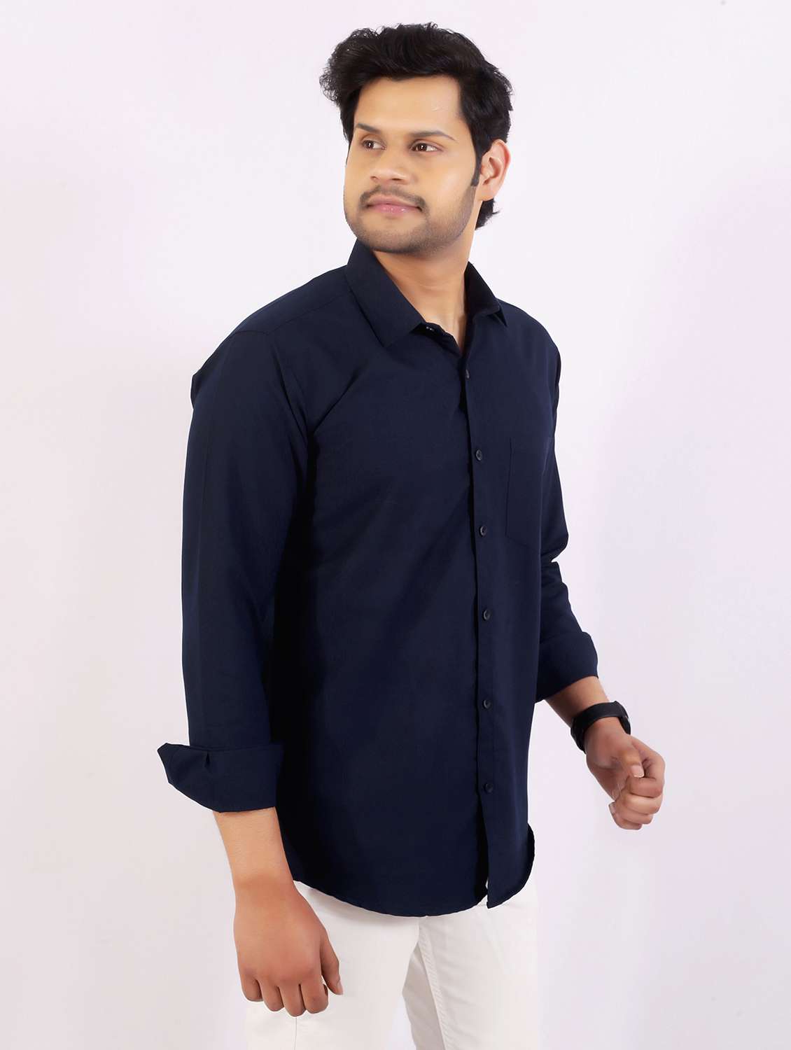 men solid long sleeve regular fit casual shirt - 22399123 -  Standard Image - 3