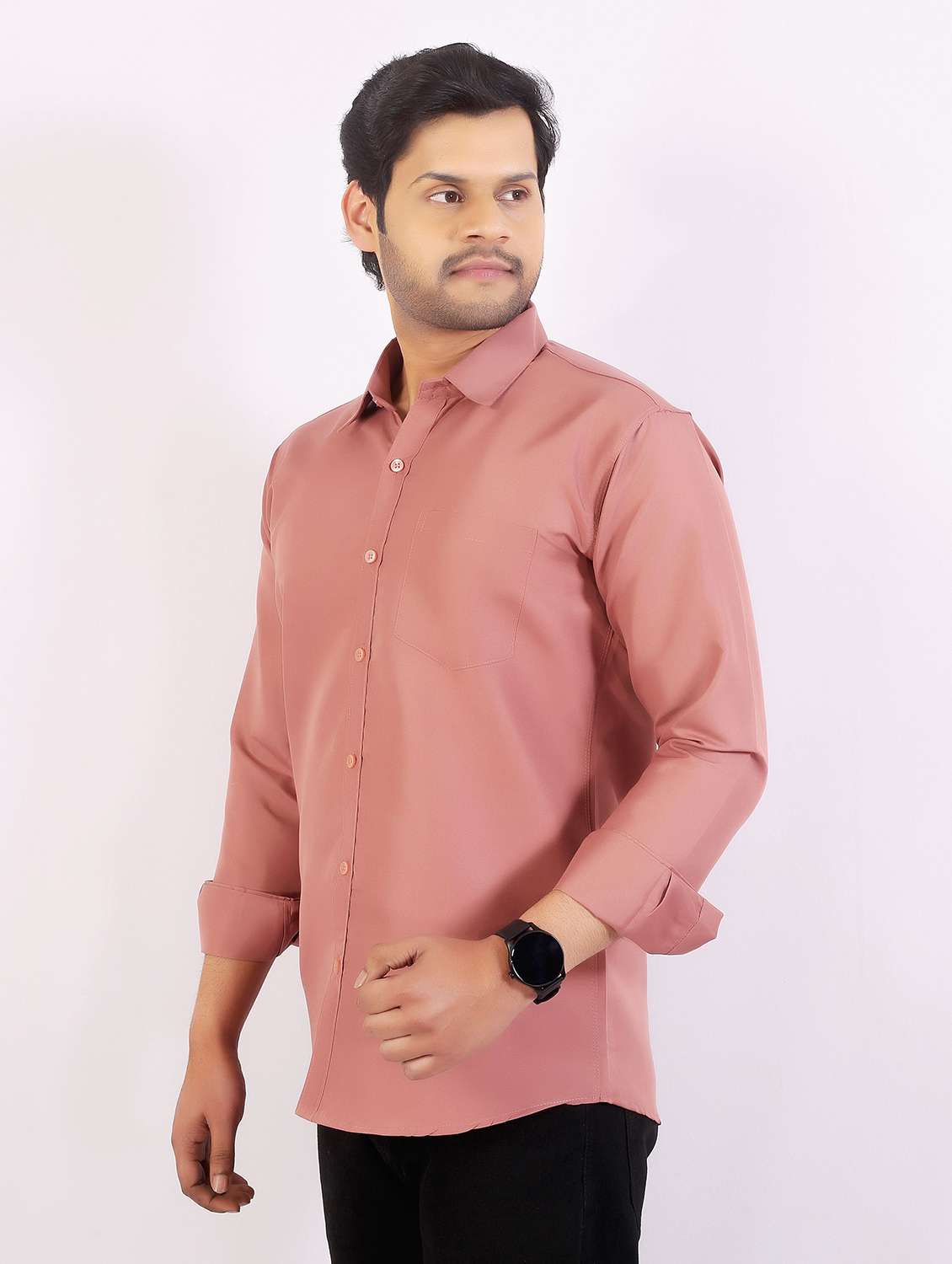 men solid long sleeve regular fit casual shirt - 22399127 -  Standard Image - 3