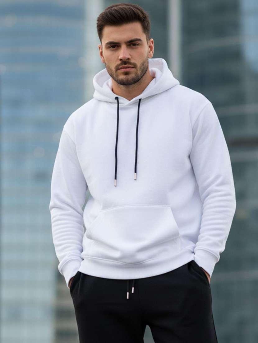 men solid long sleeve regular fit sweatshirt