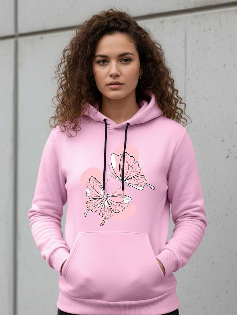 women graphic long sleeve hooded sweatshirt