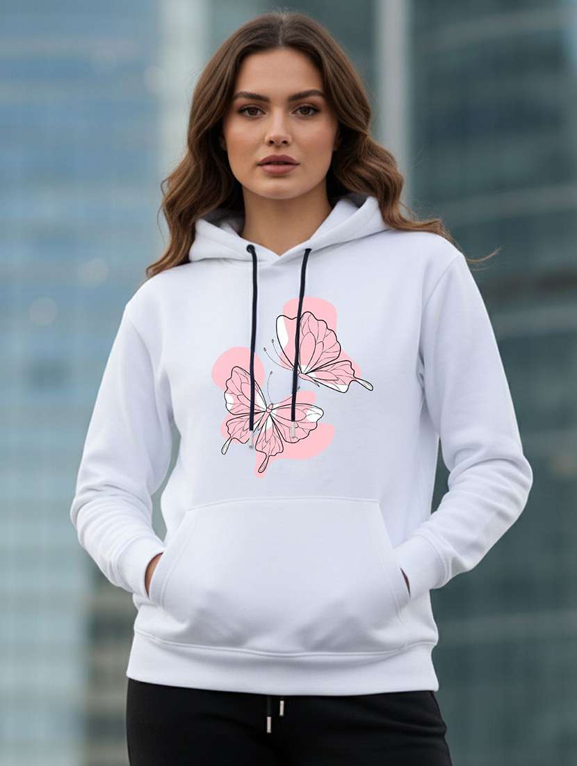 women graphic long sleeve hooded sweatshirt
