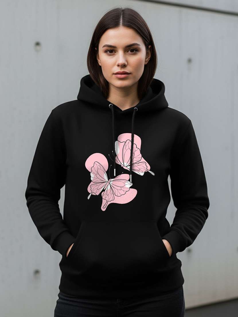 women graphic long sleeve hooded sweatshirt