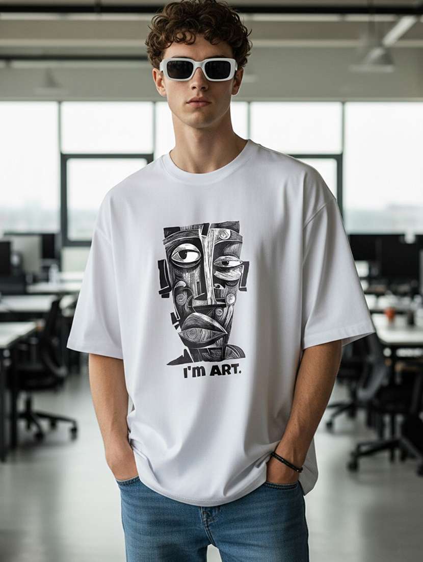 men printed short sleeve oversized t-shirt