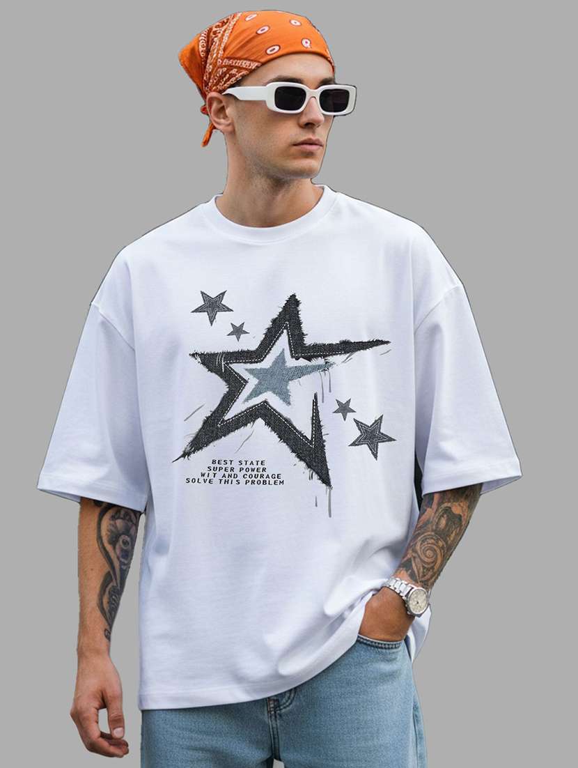 men printed short sleeve oversized t-shirt