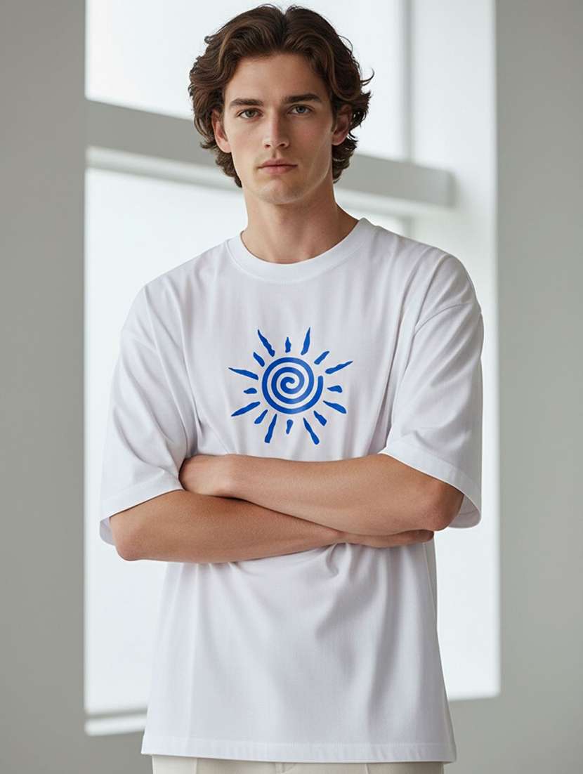 men printed short sleeve oversized t-shirt