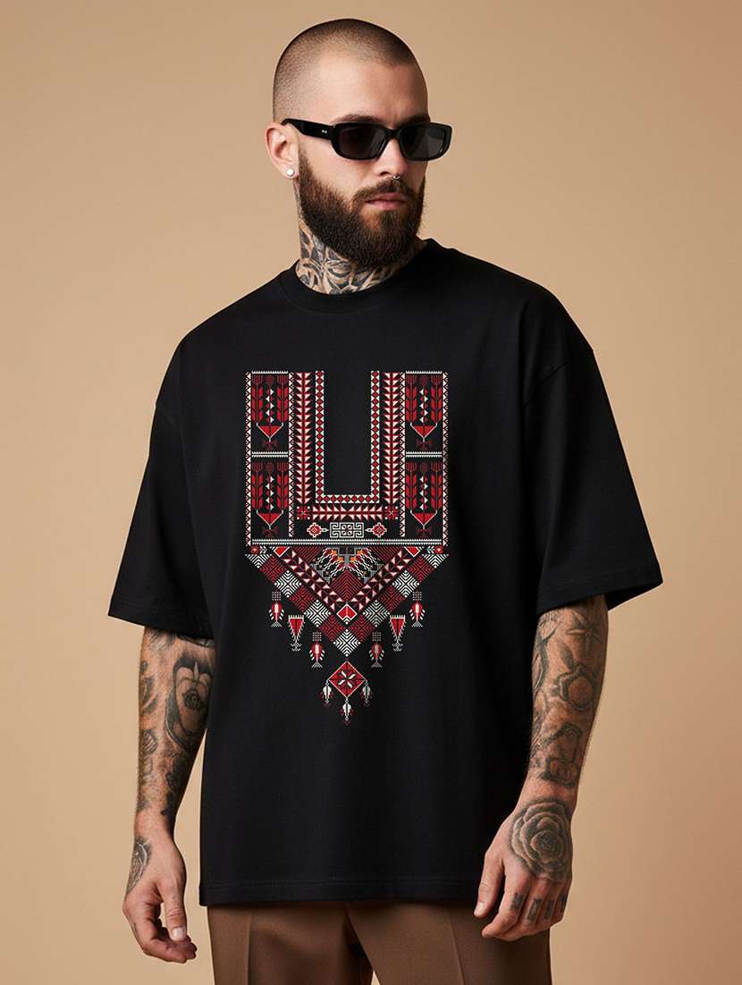 men printed short sleeve oversized t-shirt
