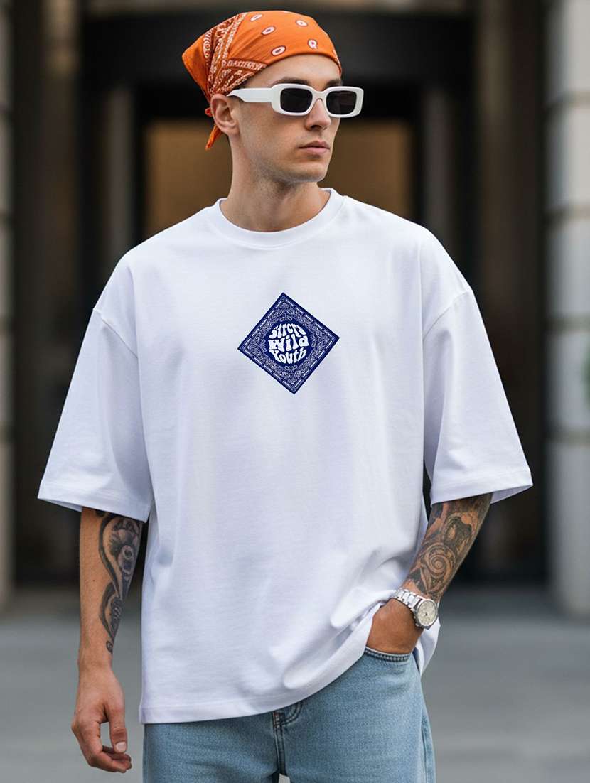 men printed short sleeve oversized t-shirt