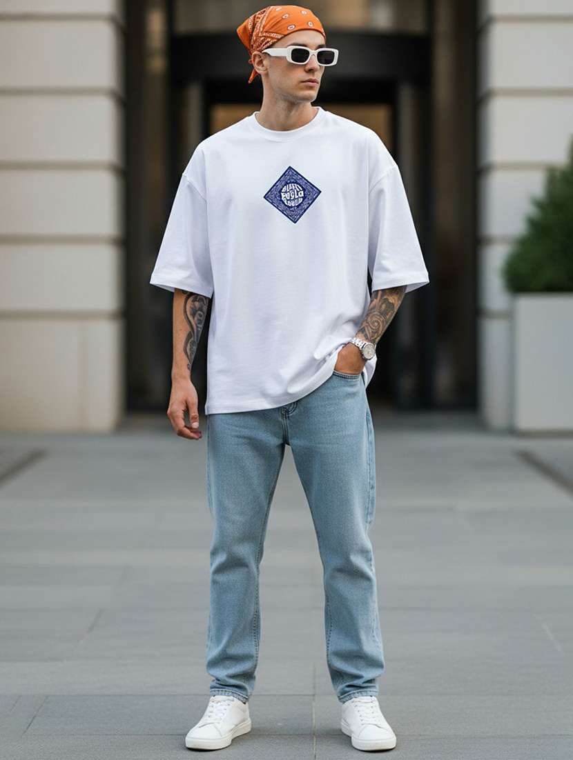 men printed short sleeve oversized t-shirt - 22399287 -  Standard Image - 3