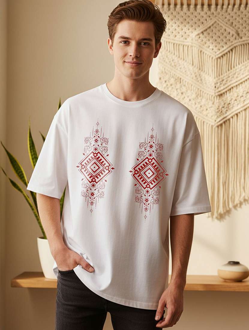 men printed short sleeve oversized t-shirt