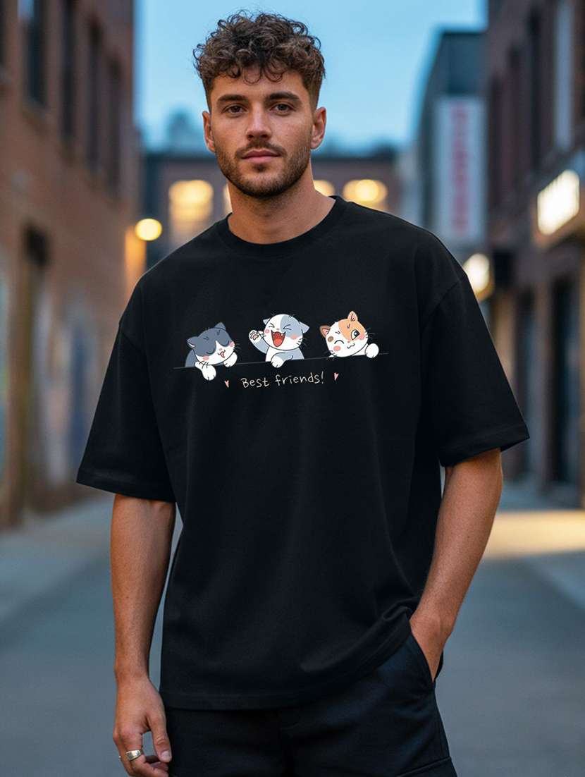 men printed short sleeve oversized t-shirt