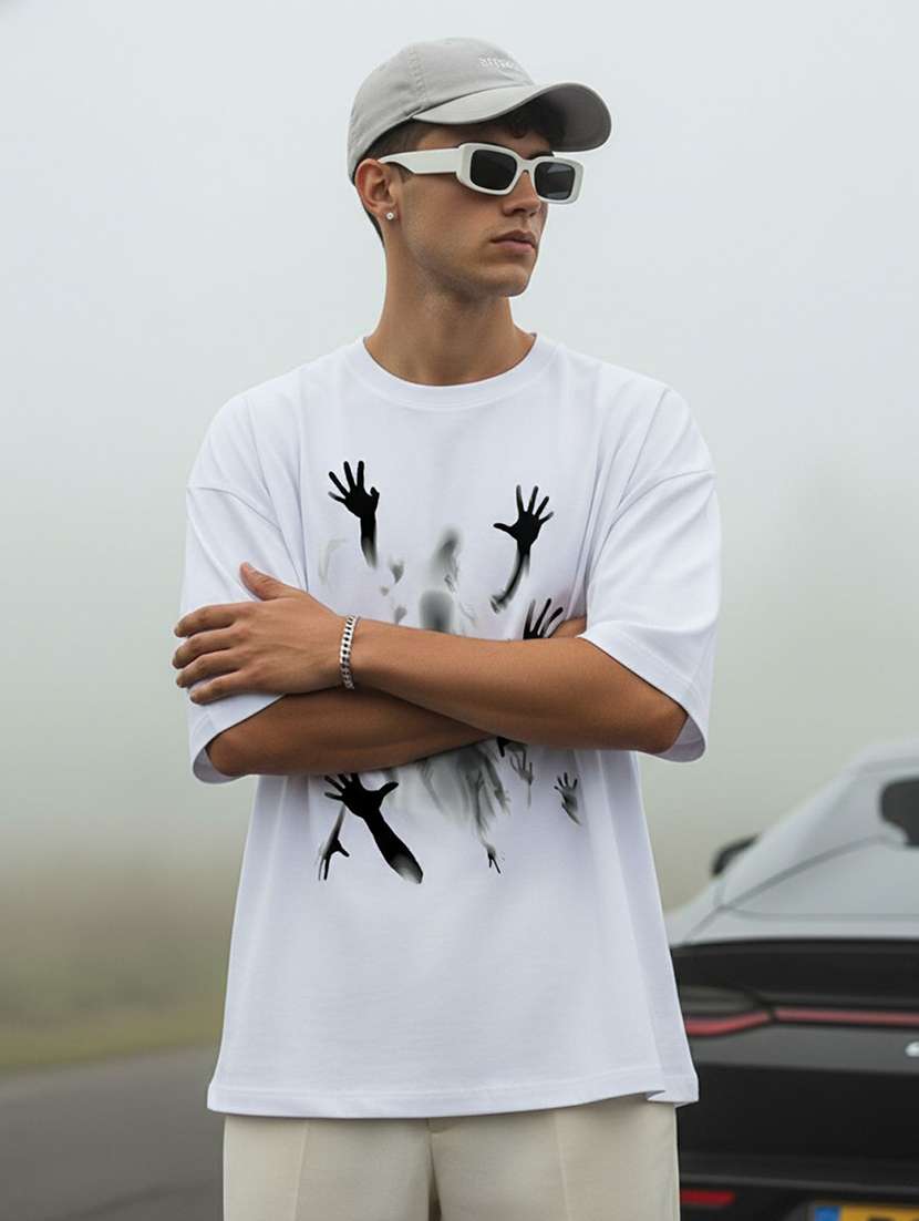 men printed short sleeve oversized t-shirt
